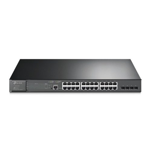 TP-LINK OMADA Switch 24x1000Mbps (24xPOE+) + 4x1Gigabit SFP+ + 2 konzol port, Menedzselhető